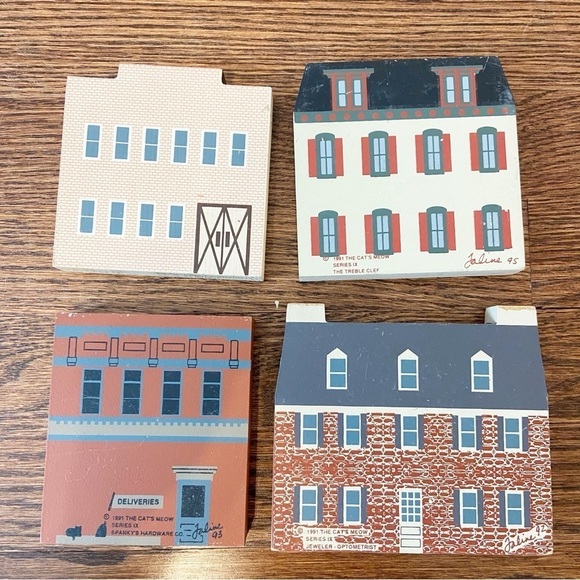 The Cat’s Meow | Vintage 1991 Series IX Lot of 4 Miniature houses Cottage Core - Picture 2 of 10